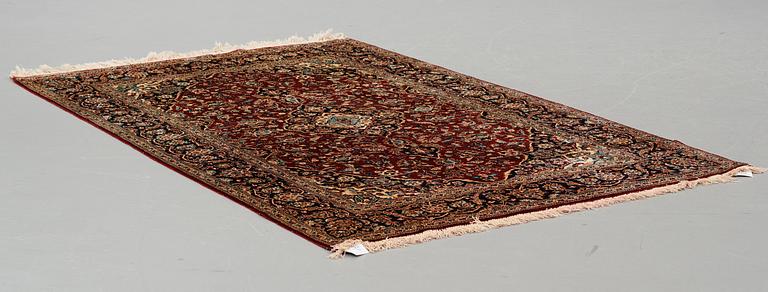 A rug, Old, silk Kashan, ca 224 x 138,5 cm.