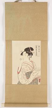 OKÄNDA KONSTNÄRER, rullmålningar 5 st. Japan, 1900-tal.