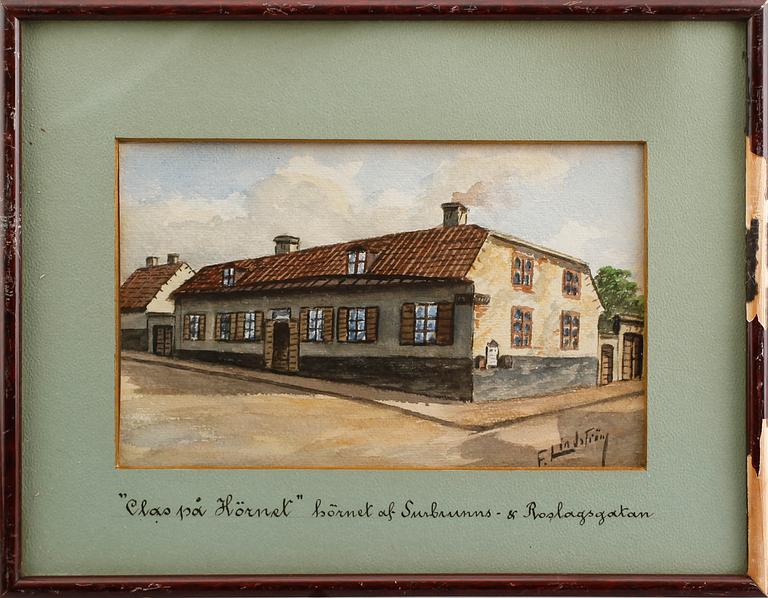 FRITZ LINDSTRÖM, 10 st, akvareller, signerade.