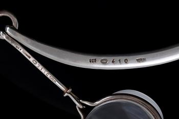 Vivianna Torun Bülow-Hübe. Necklace with pendant, sterling silver and rock crystal or glass.