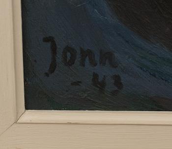 GUNNAR JONN, olja på pannå, signerad och daterad -43.