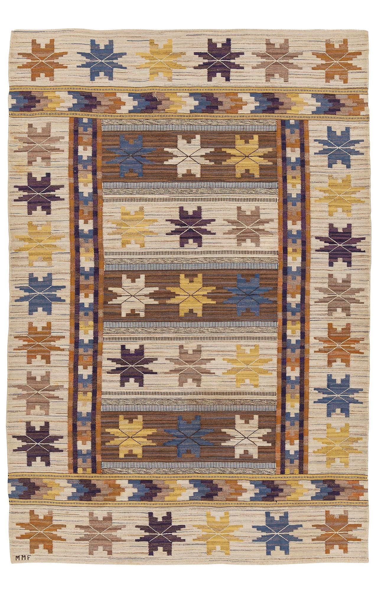 Märta Måås-Fjetterström, a carpet, 'Höstmattan', flat weave, c. 310 x 211 cm, signed MMF.