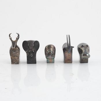 A set of five figurines, including Gunnar Cyrén, Dansk Designs, Japan.