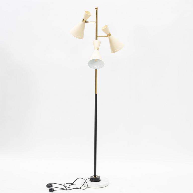 Stilnovo, a brass and marble floor lamp 'c20201, Italy, 2017.