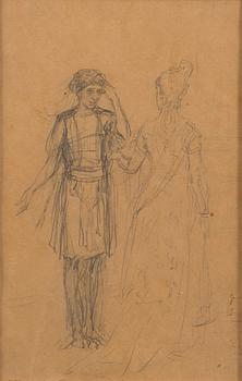 ILJA REPIN, drawing, signed.