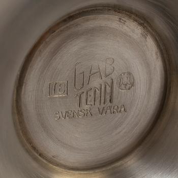 A pair of pewter candelabra from GAB Tenn, Stockholm, 1935.