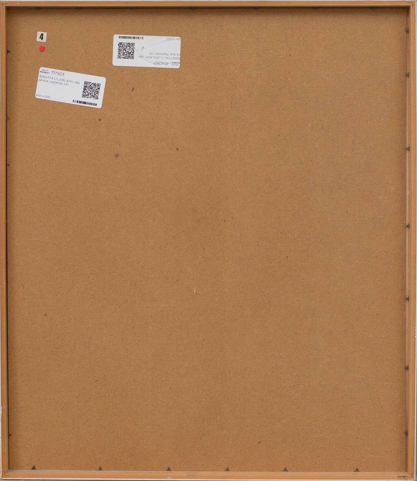 BIRGITTA LILJEBLADH, olja på duk, signerad.