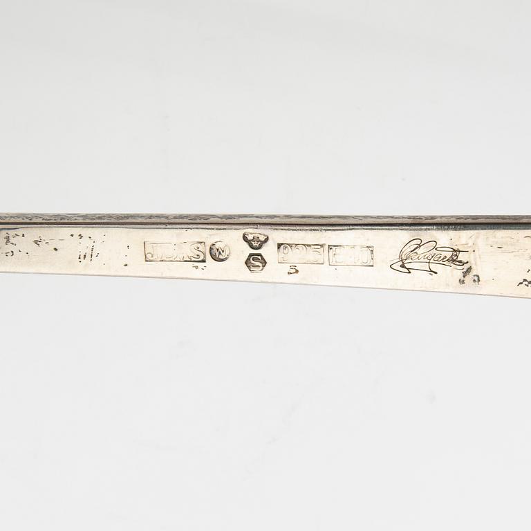 Jan-Eve Stengård, fire bowl with ladle sterling silver Visby 1979.