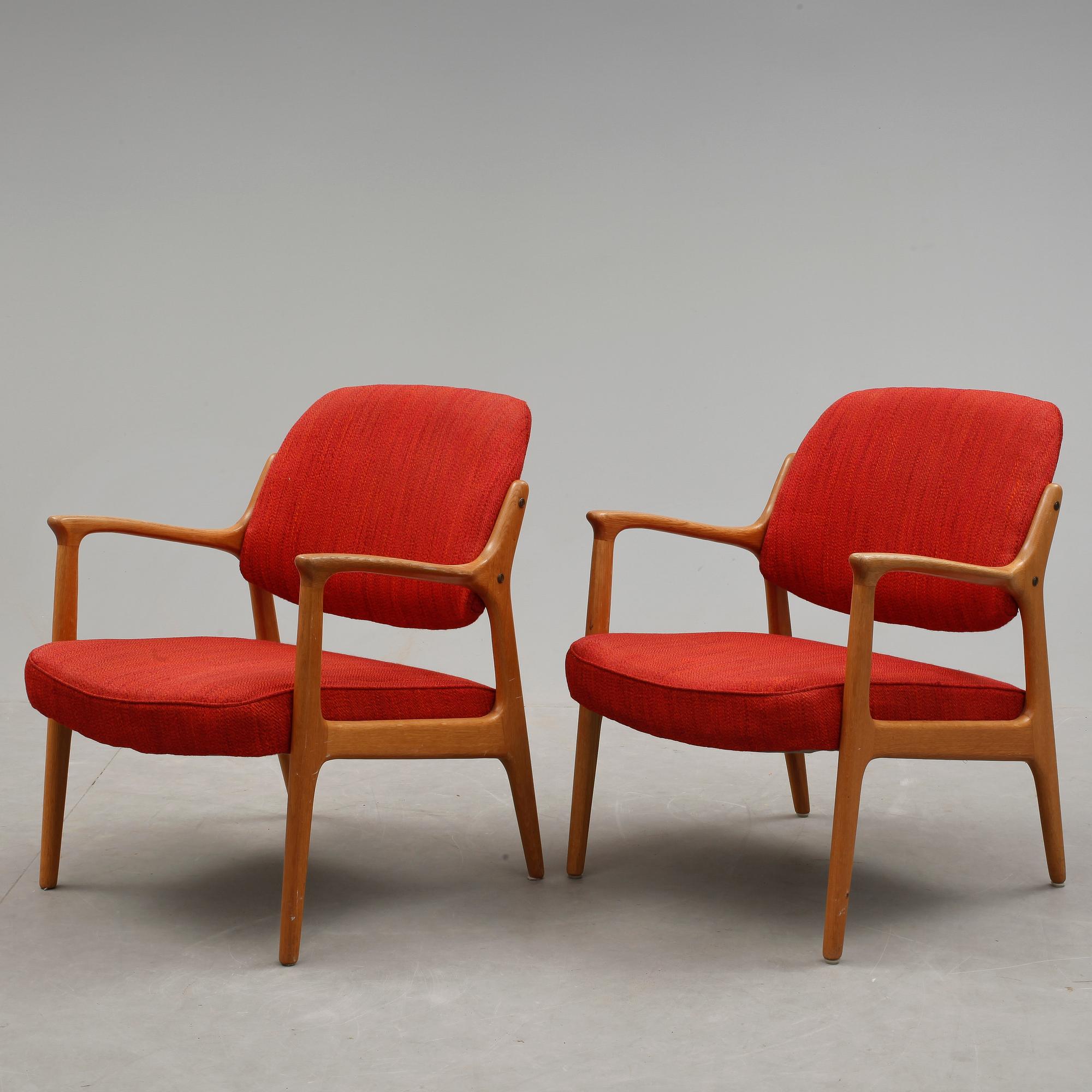 FÅTÖLJER, ett par, "Domus", Inge Andersson, Bröderna Andersson, Ekenäs, omkring 1960.