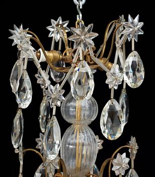 A Swedish Rococo 18th century six-light chandelier.