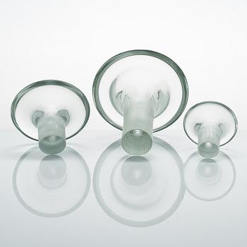 Tapio Wirkkala, Three '3552' Tatti (Mushroom) vases, signed Tapio Wirkkala, Iittala -55.