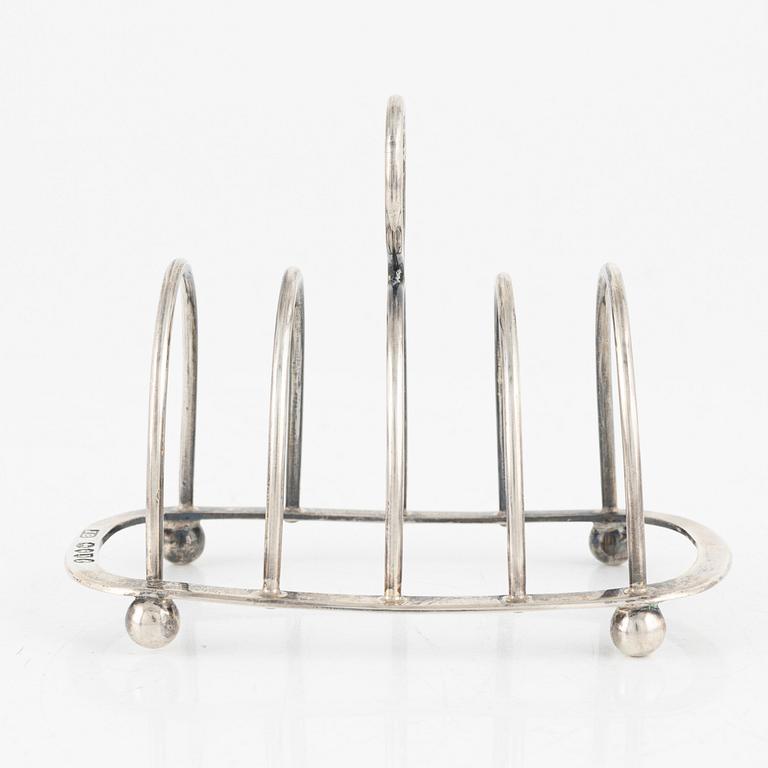 Toastrack, silver, London, 1887.