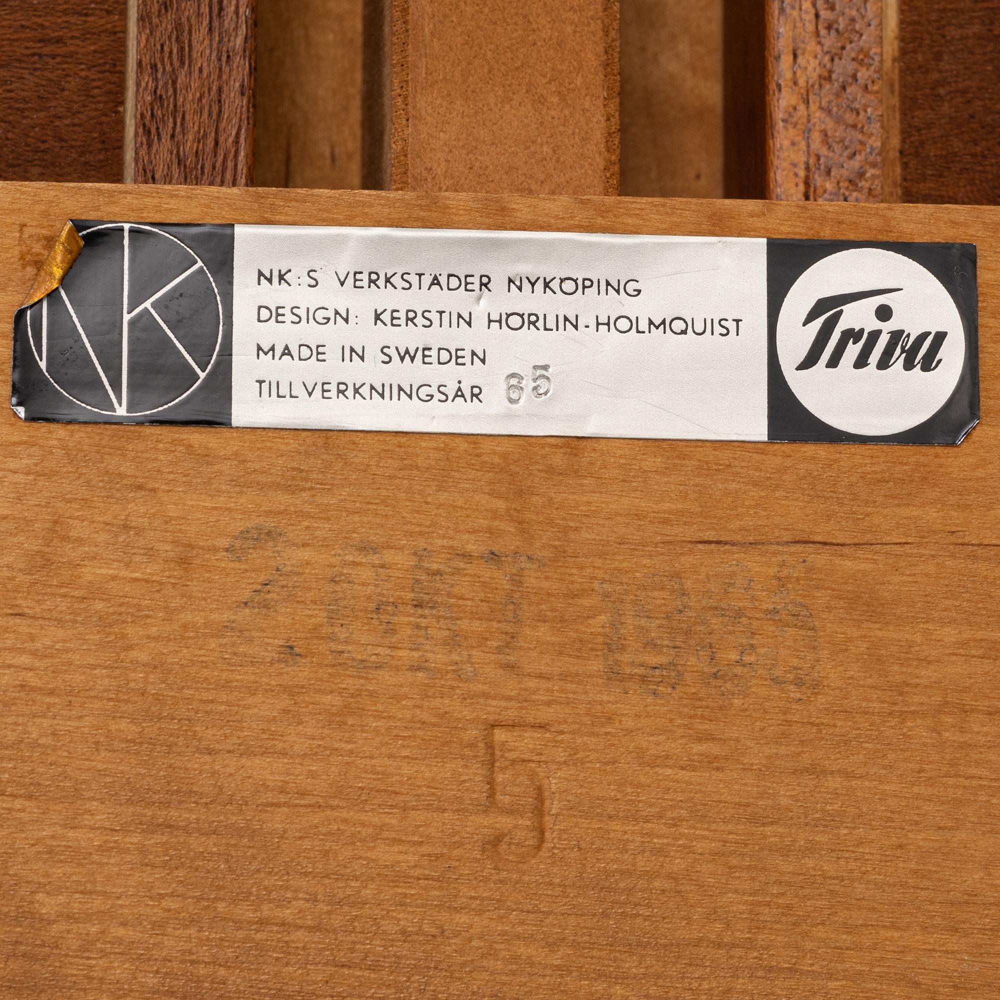 Kerstin Hörlin-Holmquist, a mahogany-veneere desk from the 'Triva' series, Nordiska Kompaniet, 1960's/70's.