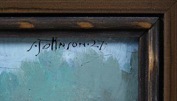 SVEN JONSON, olja på pannå, sign "S JOHNSON". Daterad 27.