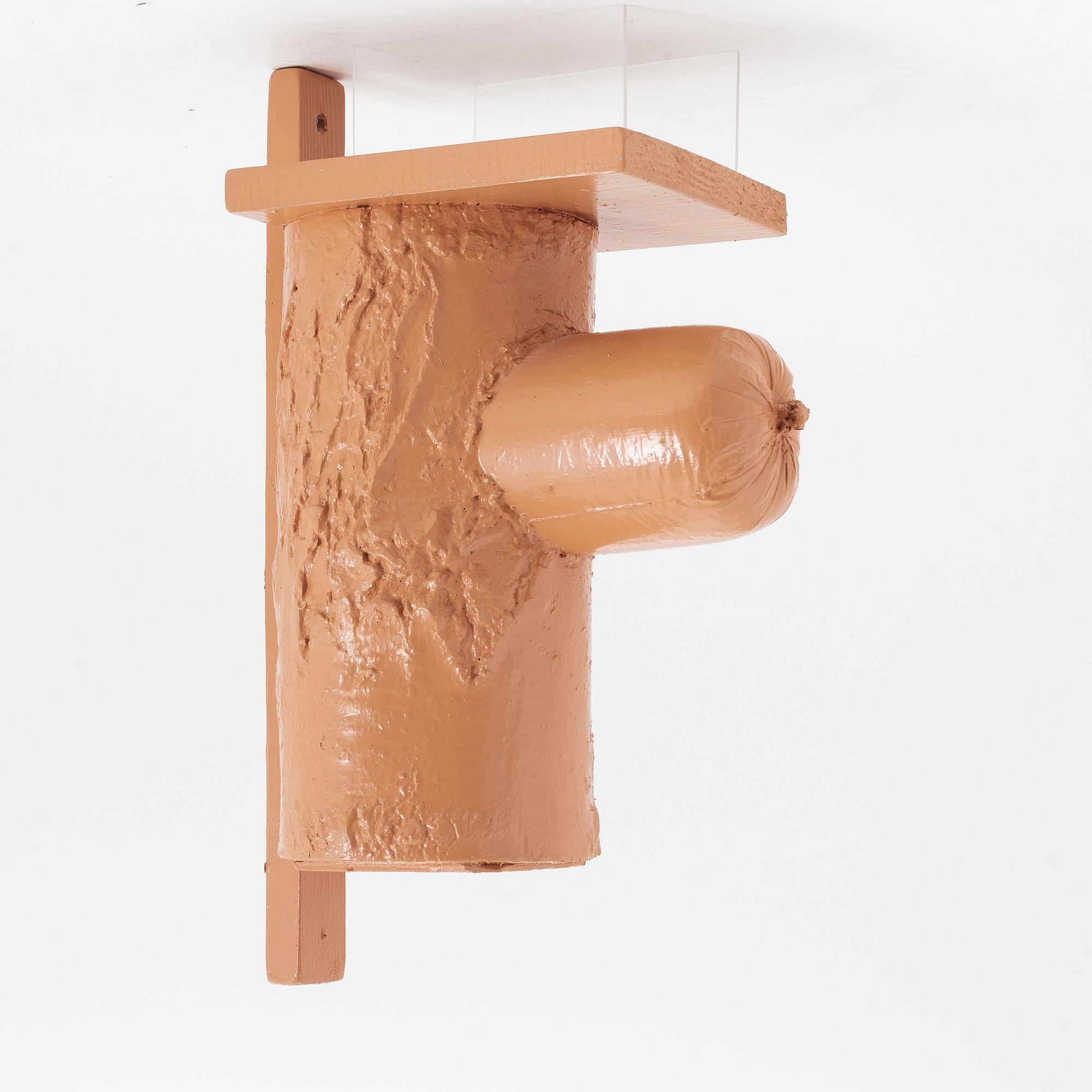 Peter Johansson, multiple/relief, 1996, painted wood/mixed media, signed 10/11.