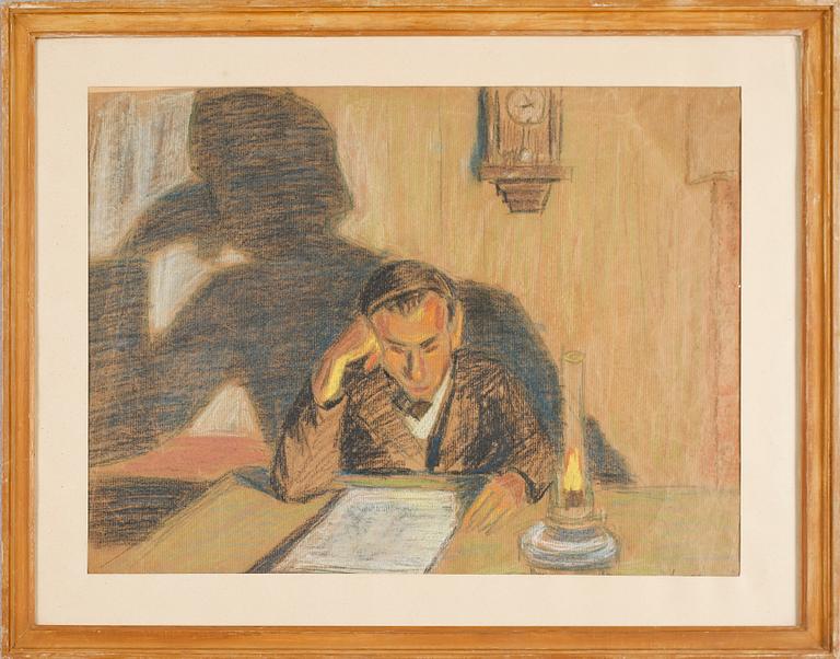 AXEL KARGEL, pastell, signerad.