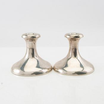 Ljusstakar ett par silver CG Hallberg Stockholm 1910.