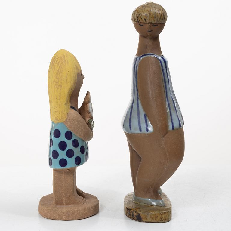 Lisa Larson, Two figurines, stoneware, Gustavsberg.