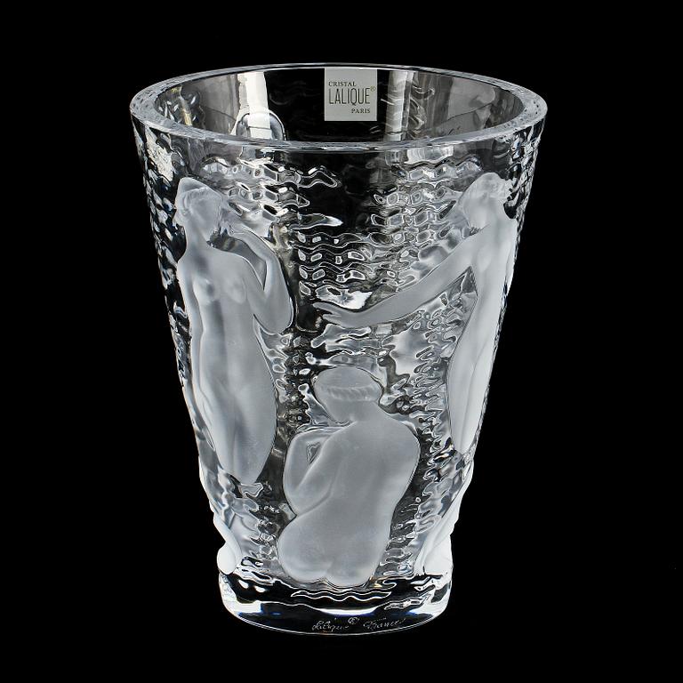 VAS, glas, "Ondines", Lalique, sign. "Lalique R France.".