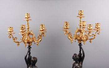 KANDELABRAR, ett par, nyrenässansstil. 1900/2000-tal.