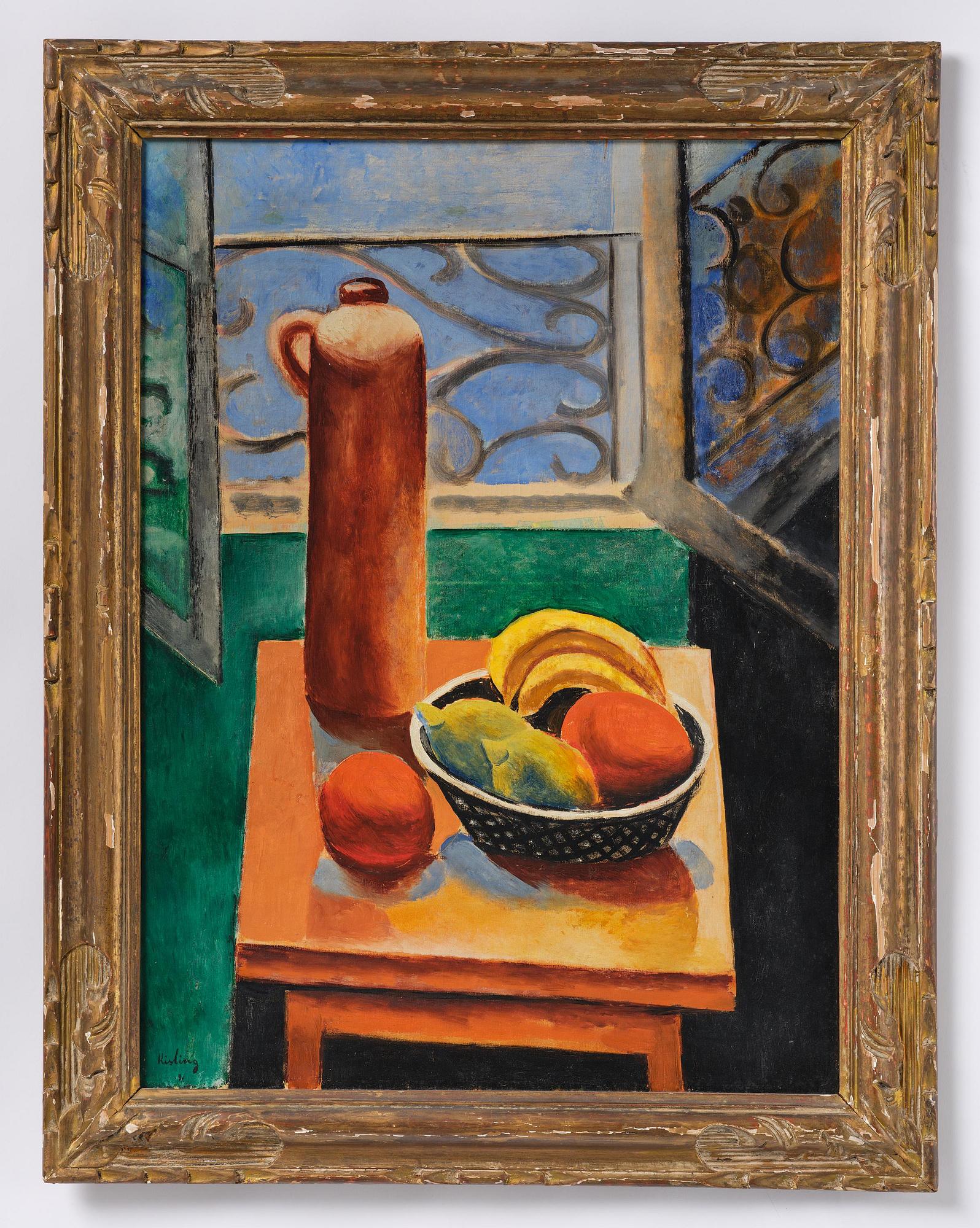 Moïse Kisling, Nature morte à la coupe de fruits (Still life with bowl of fruits).