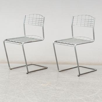 Five 'High-tech' hot galvanized garden furnitures, from Grythyttan. Designed by Nisse Strinning, designed 1984.