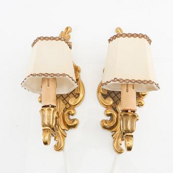 Wall lights, a pair in Rococo style, early 20th century.