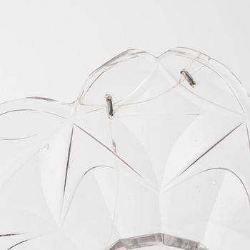 A pair of lidded glass bowls with stands, late 19th century.