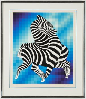 Victor Vasarely, silkscreen in colours, signed 233/275.