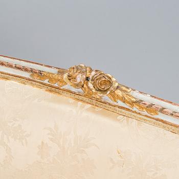 An 8-piece Gustavian style furniture set, late 19th century.