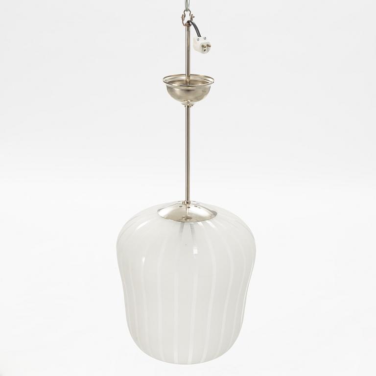 A Swedish Modern glass ceiling light, Orrefors, 1940's.