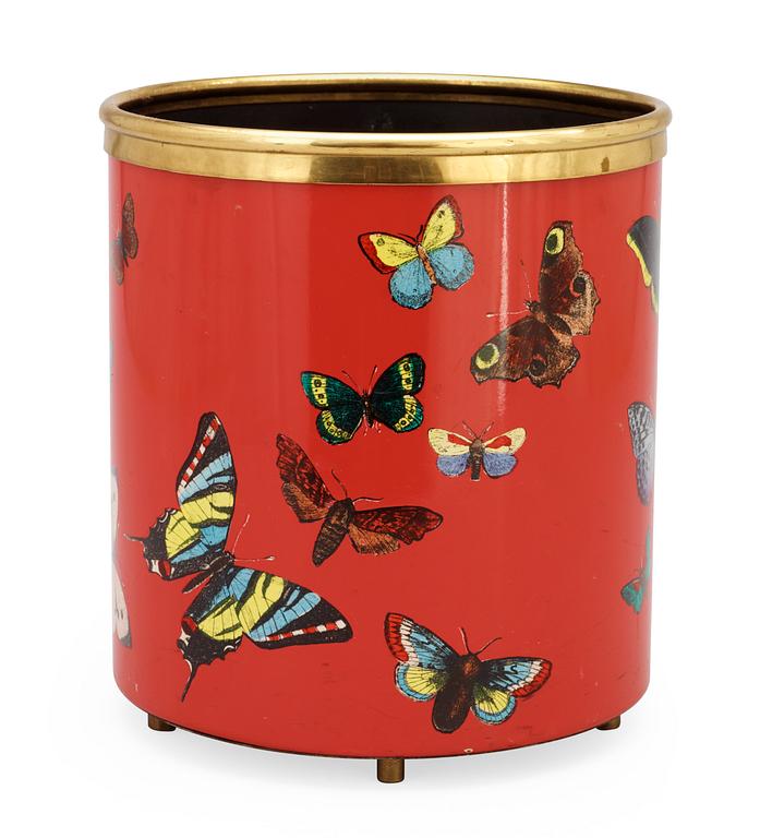 A Piero Fornasetti wastepaper bin, Milan, Italy.