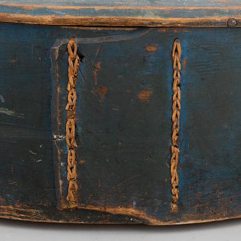 A 19th century large painted wooden box.