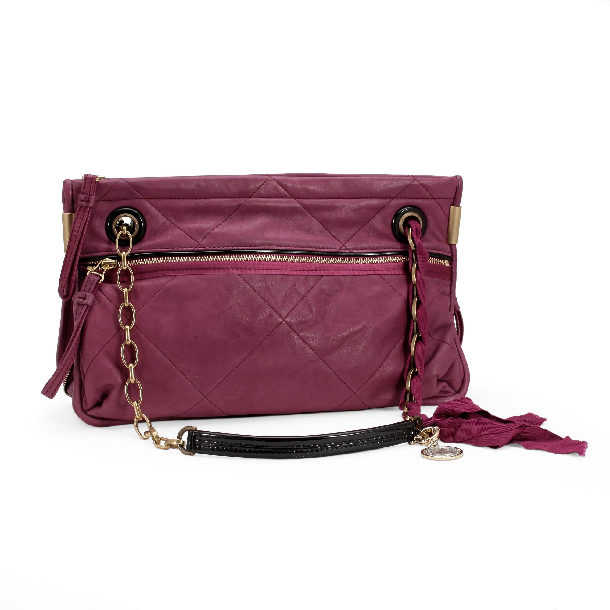 LANVIN, a purple leather shoulder bag.