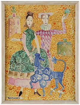 103. Birger Kaipiainen, a ceramic plaque, Arabia, Finland 1940s.