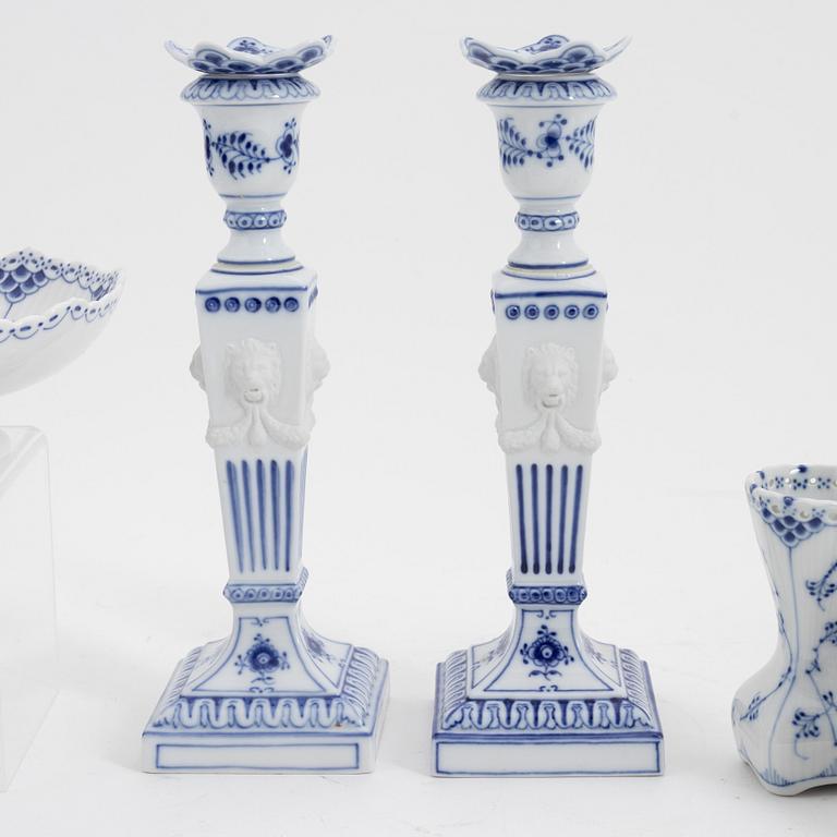 Royal Copenhagen, an eight-piece 'Musselmalet' porcelain suite, Denmark, 20th Century.