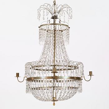 A late Gustavian early 19th century five-light chandelier.