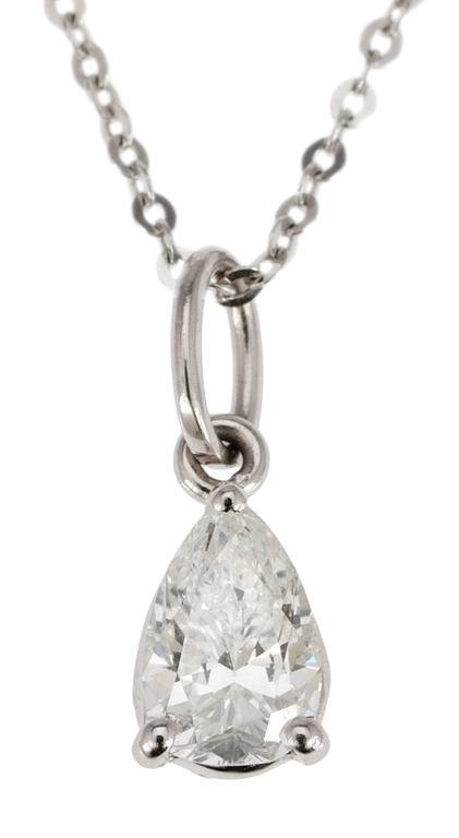 PENDANT, pear shaped diamond, app. 0.95 cts.