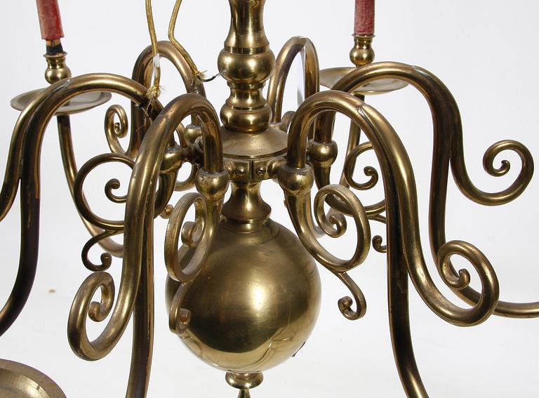 TAKKRONA, mässing, barockstil, 1900-tal. H 88.