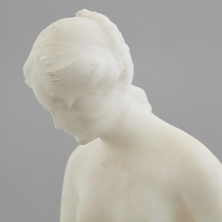 ÉTIENNE MAURICE FALCONET, after. An Italian alabaster sculpture, unclear signature.