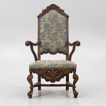 A Swedish late Baroque armchair, first part 18th century.