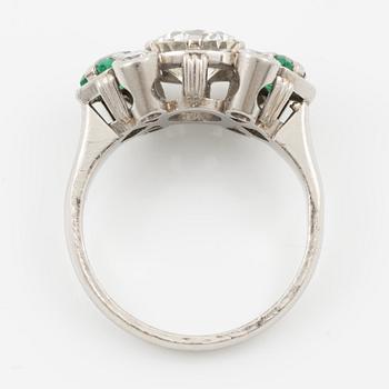 Ring 18K white gold set with a round brilliant-cut diamond approximately 1.12 ct.