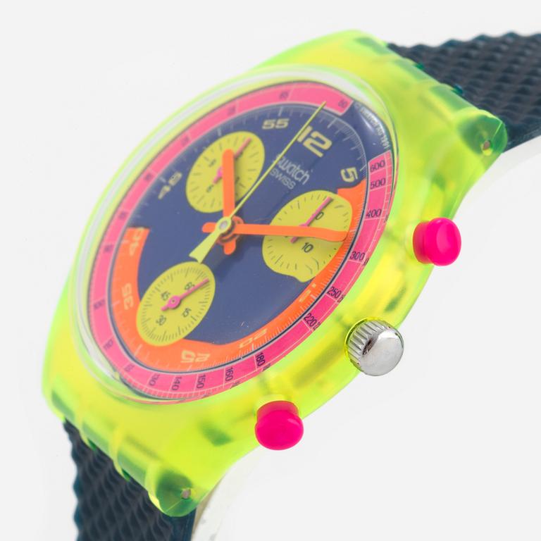 SWATCH, Chrono x 2 pcs. chronograph, wristwatch, 37,3 mm,