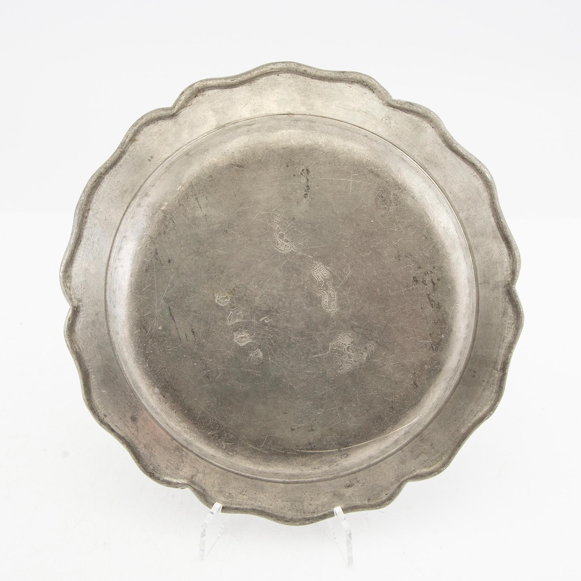 Samuel Marnel (verksam 1748-75) tallrikar 6 st rokoko Stockholm tenn.