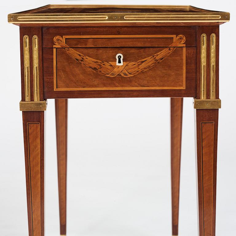 A Gustavian table by G Haupt (master in Stockholm 1770-1784), signed and dated 1781.