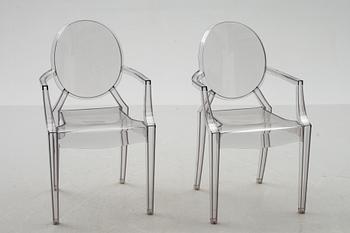 KARMSTOLAR, ett par, "Louis Ghost", Philippe Starck för Kartell.