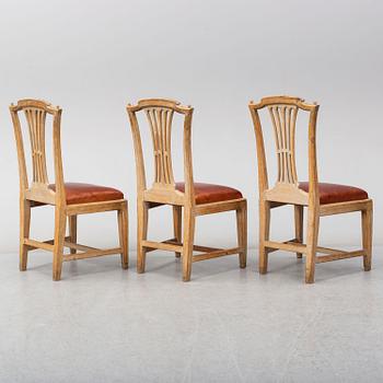 A set of three Gustavian chairs by Carl Johan Wadström (master in Stockholm 1788-1816).