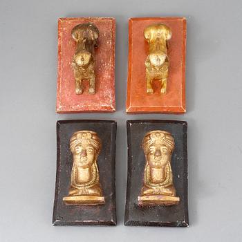 BREVPRESSAR, 4 st, alabastergips, omkring 1900-talets mitt.