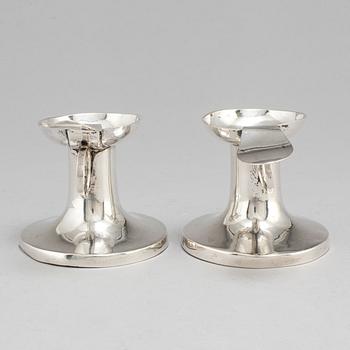 A pair of Peter Falk silver candlesticks, Skara, Sweden 1775.