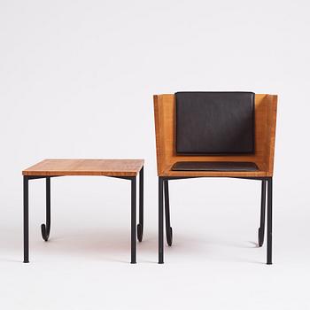 Jonas Bohlin, a table and easy chair,  'Formula ask', Jonas Bohlin Design AB, Sweden 1999.